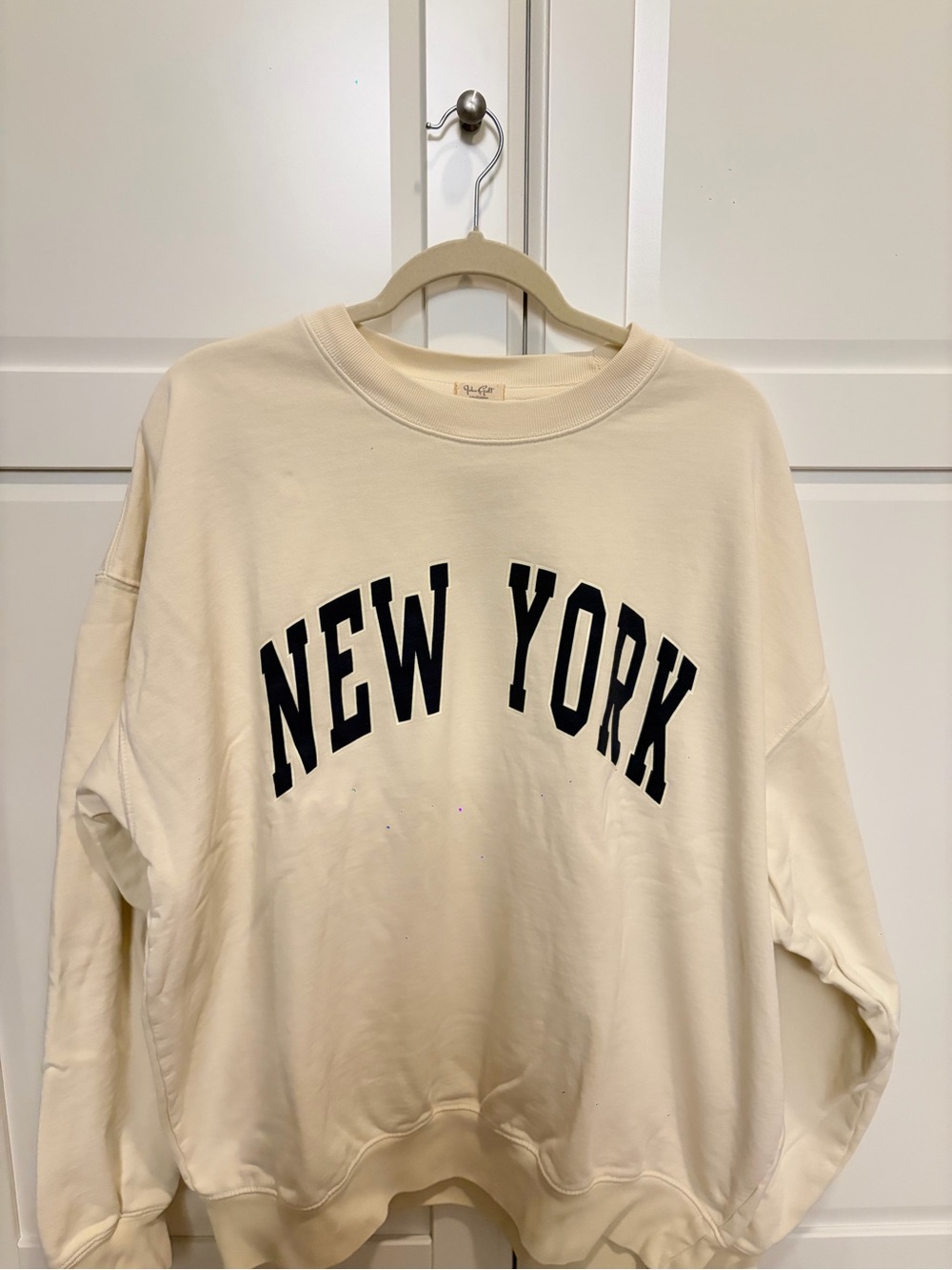 John Galt “NEW YORK” Cream Graphic Sweatshirt